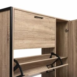 Meuble à chaussures industriel avec 4 portes*IDMarket Clearance