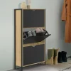 Meuble à chaussures industriel avec 3 portes*IDMarket Discount