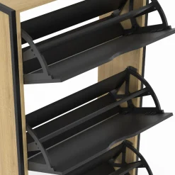 Meuble à chaussures industriel avec 3 portes*IDMarket Discount