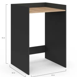 Meuble armoire pour machine à laver noir et bois façon hêtre*IDMarket Online