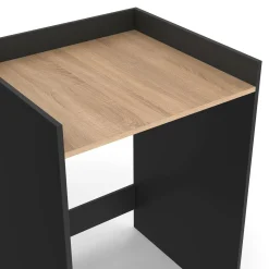 Meuble armoire pour machine à laver noir et bois façon hêtre*IDMarket Online