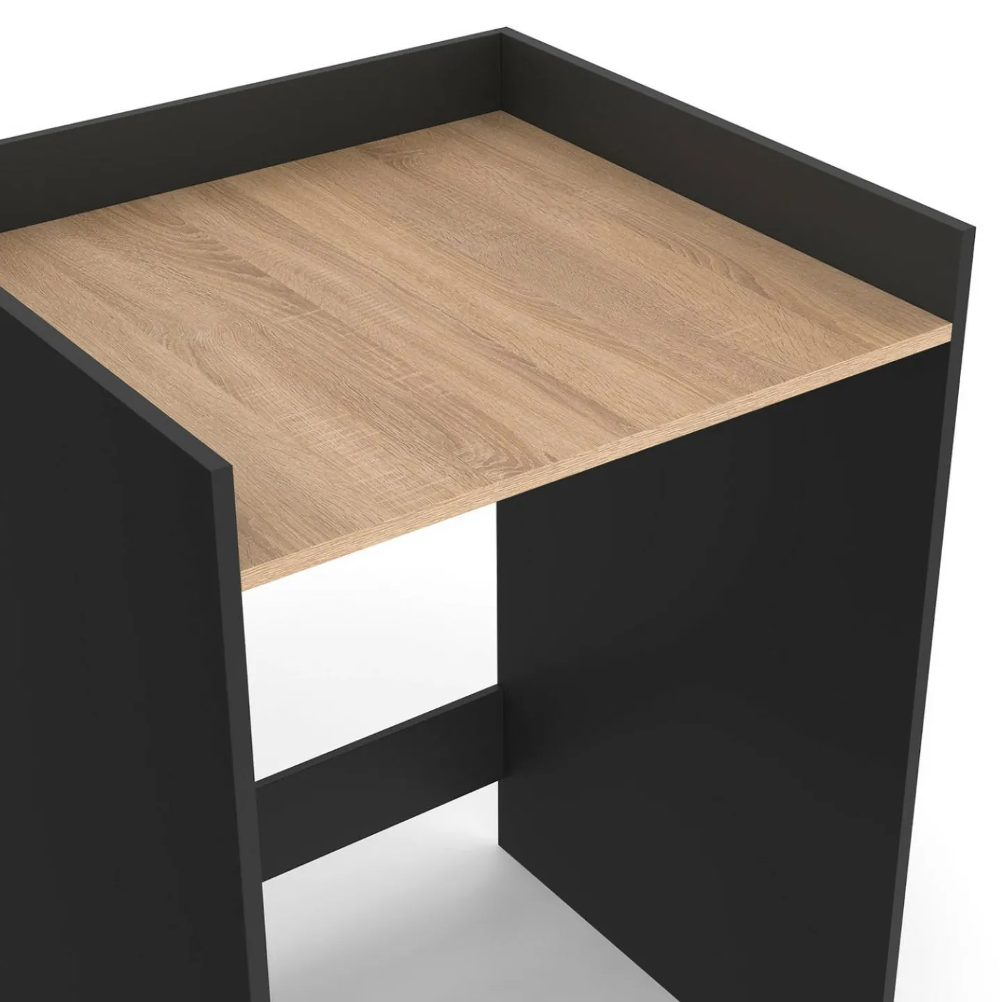 Meuble armoire pour machine à laver noir et bois façon hêtre*IDMarket Online