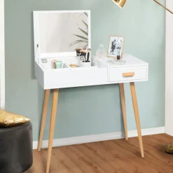 Meuble coiffeuse blanche style scandinave*IDMarket Clearance