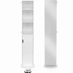 Meuble colonne salle de bain pivotant blanc*IDMarket Discount