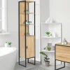 Meuble colonne salle de bain style industriel 1 porte*IDMarket Online
