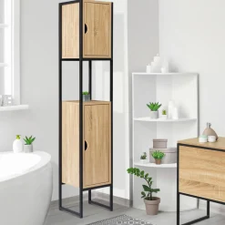 Meuble colonne salle de bain style industriel*IDMarket Online