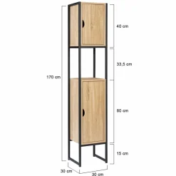 Meuble colonne salle de bain style industriel*IDMarket Online