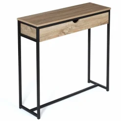 Meuble console industrielle bois et métal 90 cm*IDMarket Sale