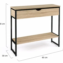Meuble console industrielle bois et métal 90 cm*IDMarket Hot