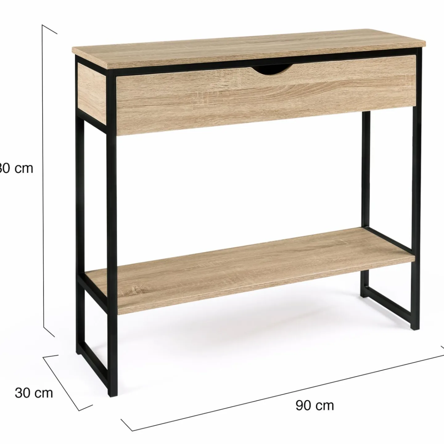 Meuble console industrielle bois et métal 90 cm*IDMarket Hot