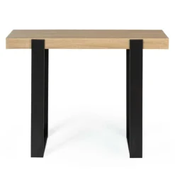 Meuble console noir et bois 100 cm*IDMarket New