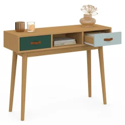 Meuble console scandinave bois et vert 100 cm*IDMarket Sale