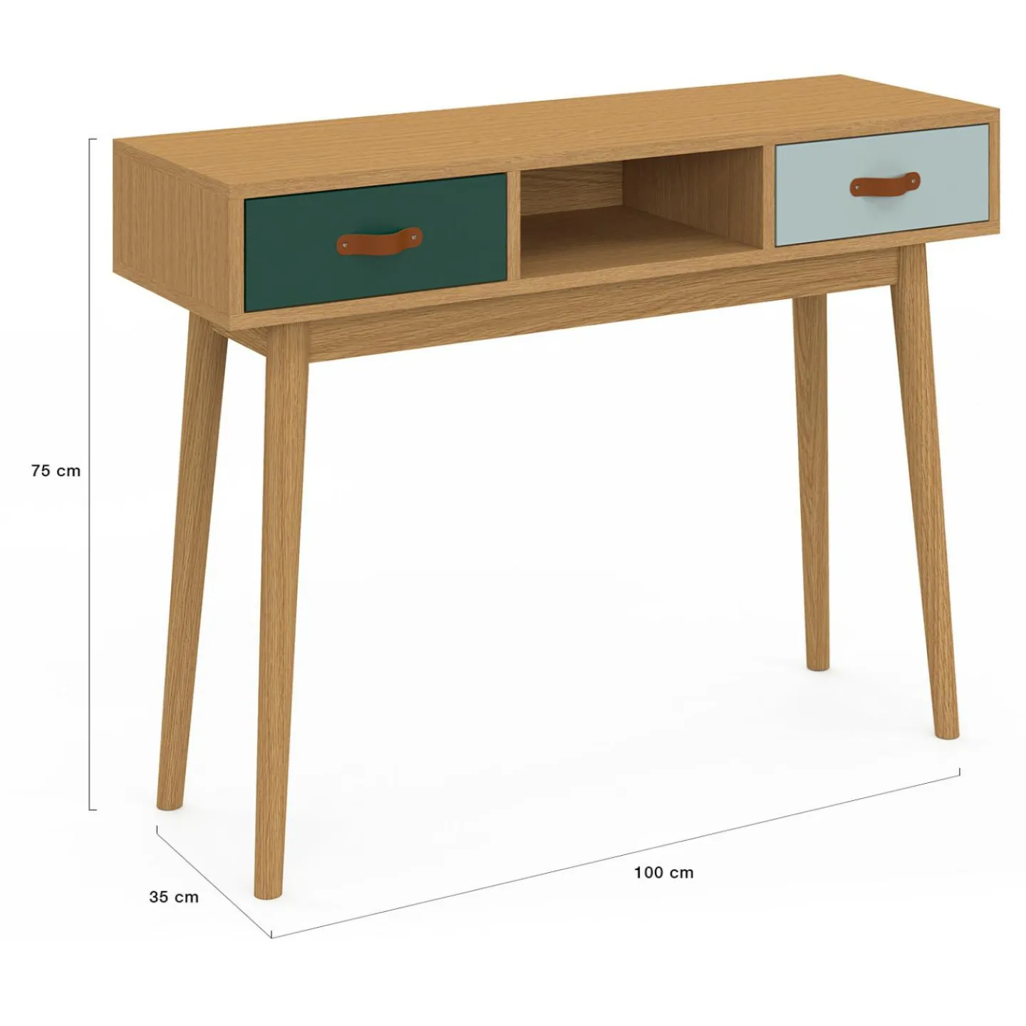 Meuble console scandinave bois et vert 100 cm*IDMarket Sale