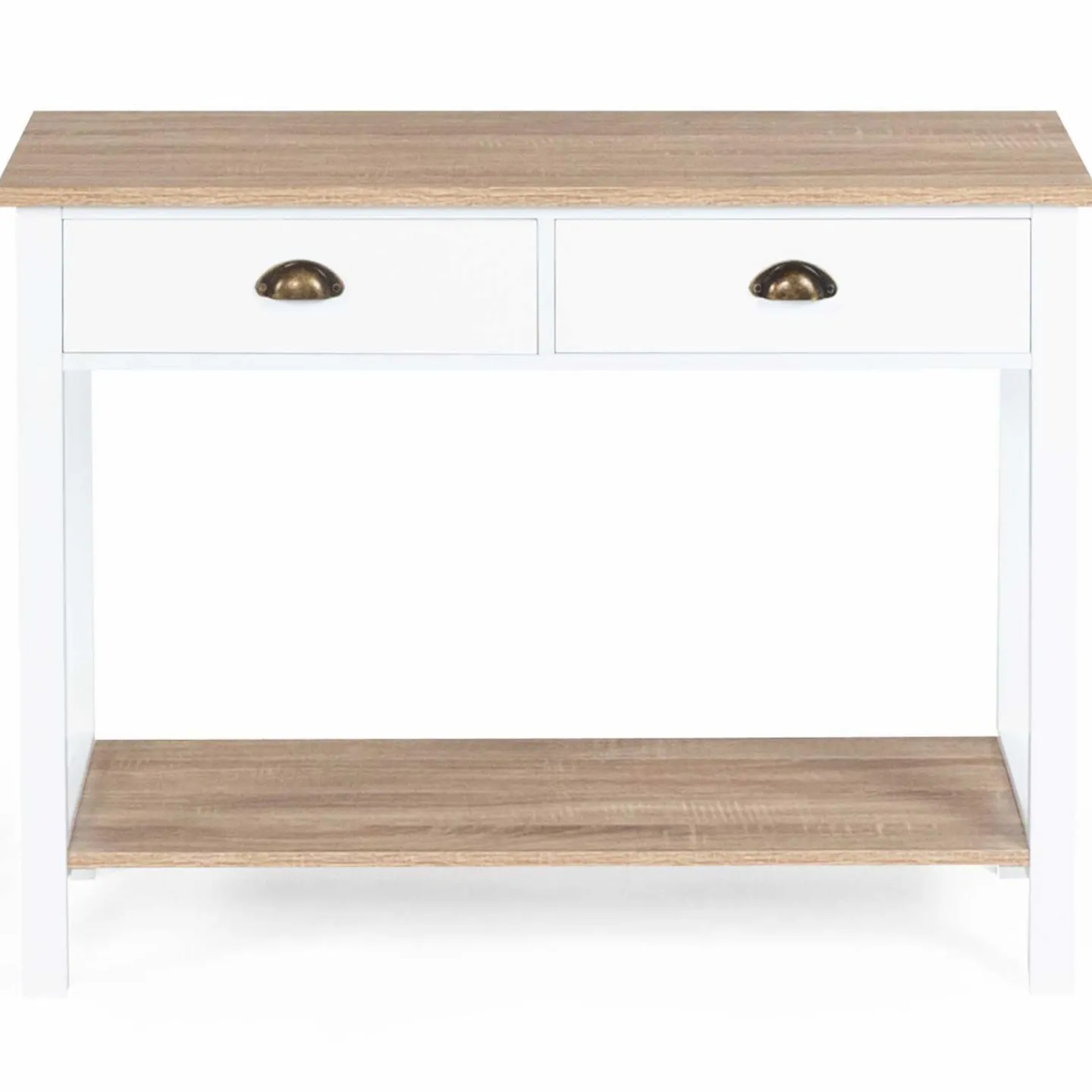 Meuble console vintage bois et blanc 100 cm*IDMarket Hot