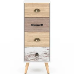 Meuble d'appoint 4 tiroirs 30 cm chiffonnier scandinave*IDMarket New