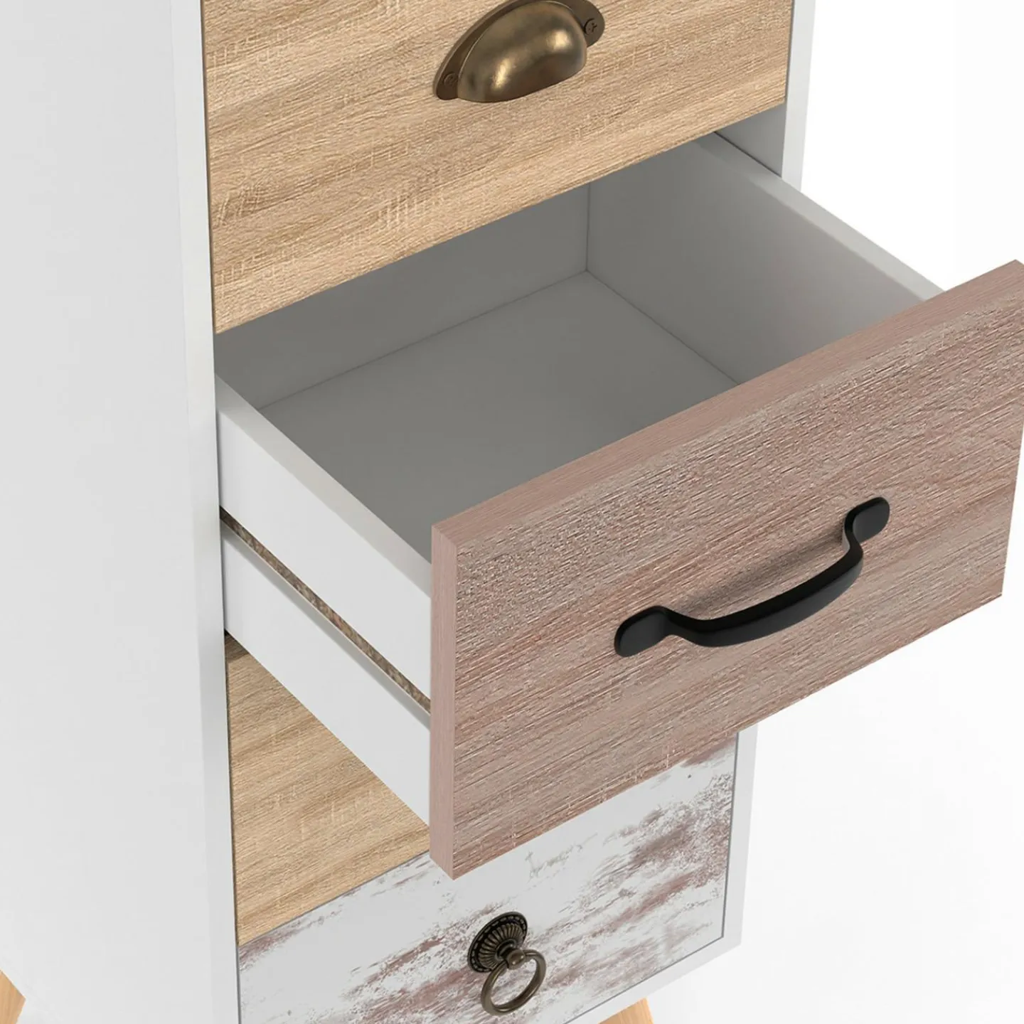 Meuble d'appoint 4 tiroirs 30 cm chiffonnier scandinave*IDMarket New