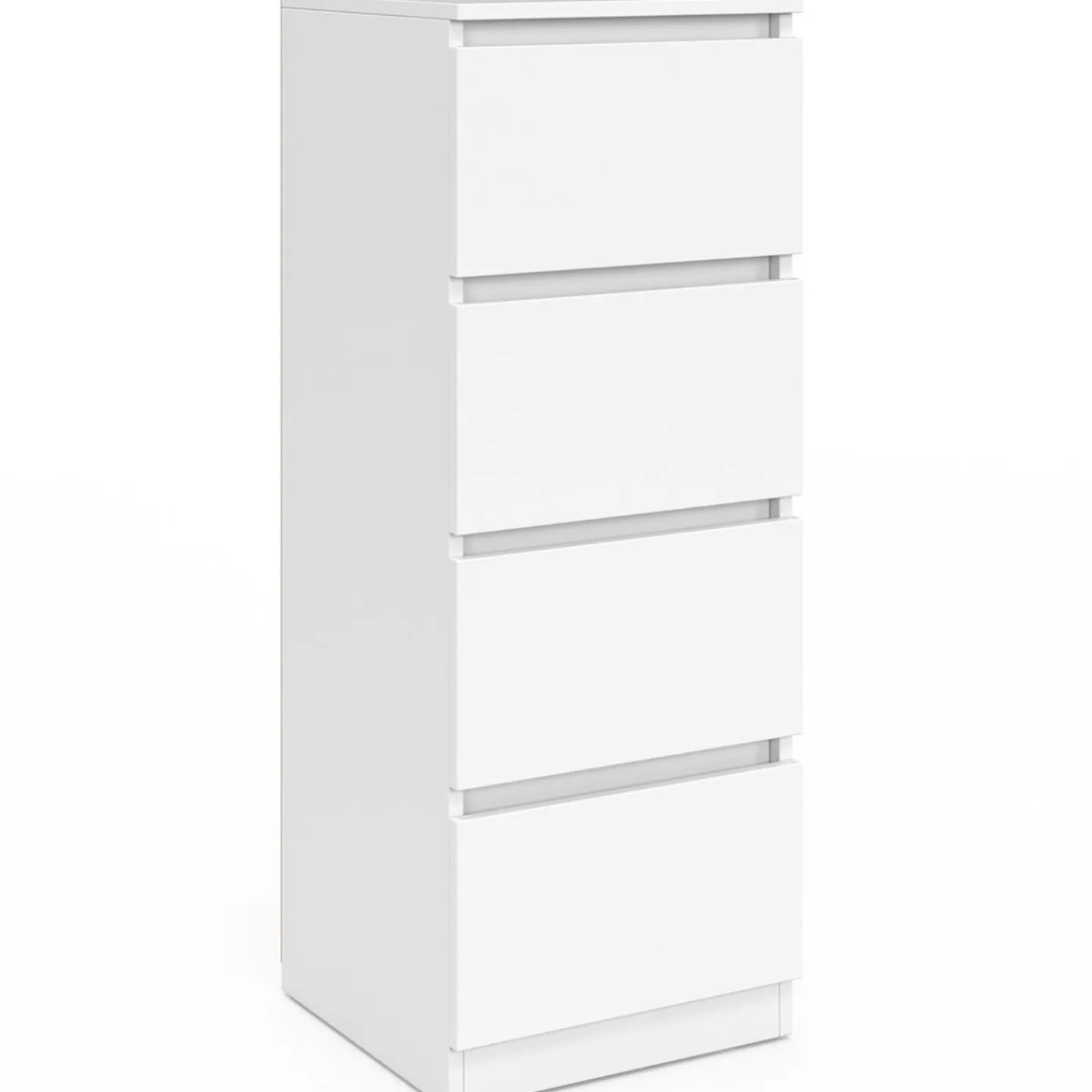 Meuble d'appoint 4 tiroirs 30 cm chiffonnier bois blanc pour entrée salle de bain*IDMarket Outlet