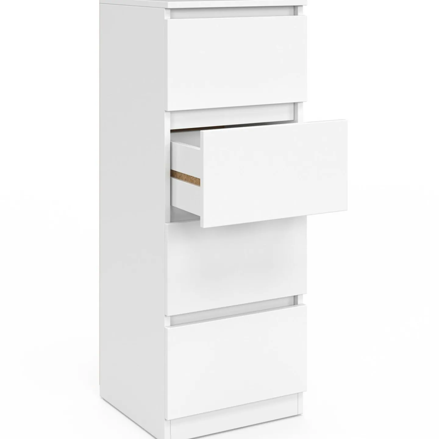 Meuble d'appoint 4 tiroirs 30 cm chiffonnier bois blanc pour entrée salle de bain*IDMarket Outlet