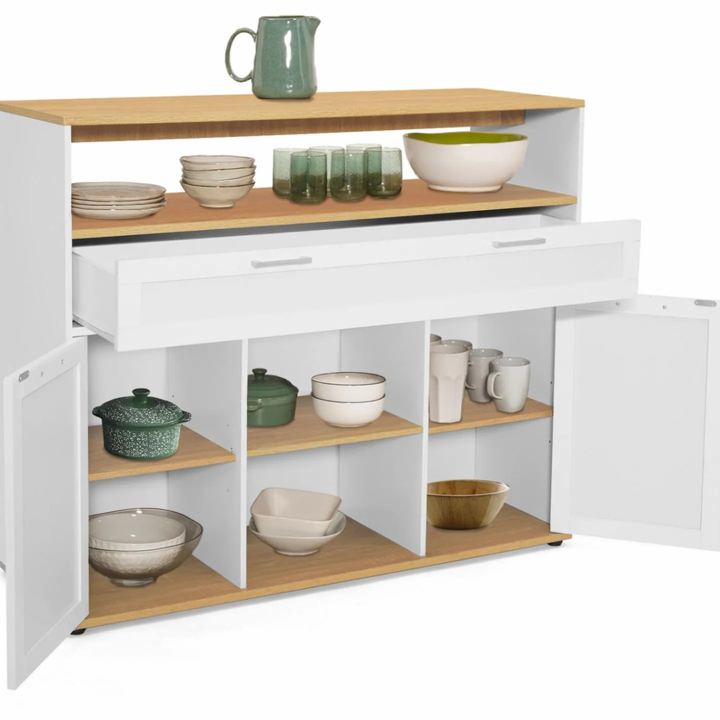Meuble de bar mange-debout blanc et bois*IDMarket Sale