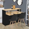 Meuble de bar mange-debout noir et bois*IDMarket New