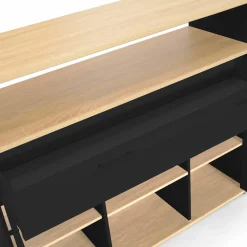 Meuble de bar mange-debout noir et bois*IDMarket New