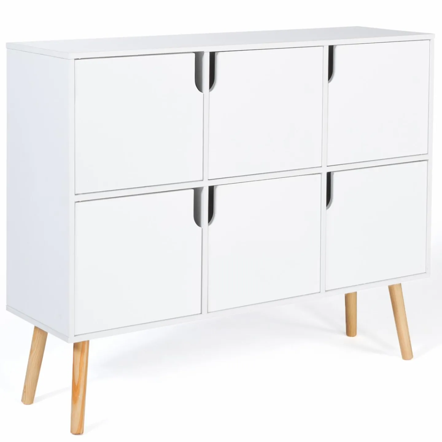 Meuble de rangement 6 cases pour enfant bois blanc*IDMarket Sale