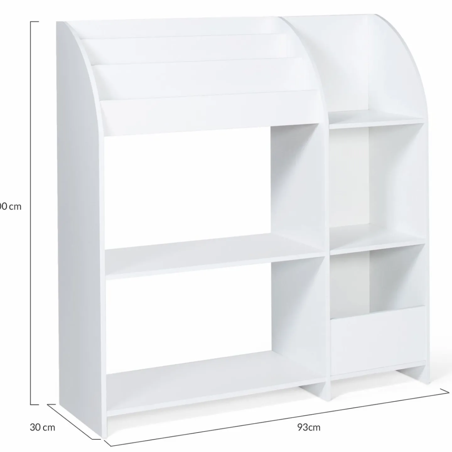 Meuble de rangement blanc pour jouets avec étagère bibliothèque*IDMarket
