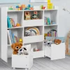 Meuble de rangement blanc pour enfant sur roulettes*IDMarket Discount