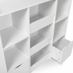 Meuble de rangement blanc pour enfant sur roulettes*IDMarket Discount