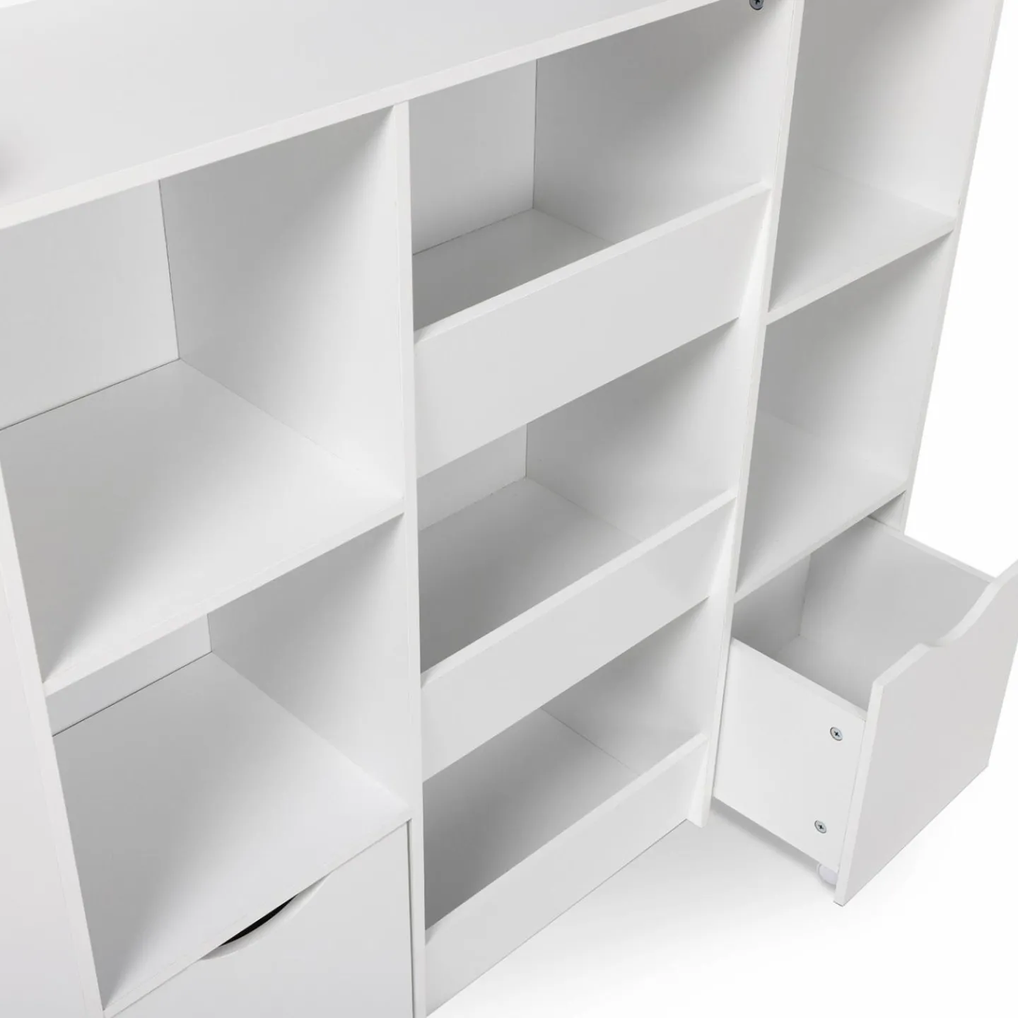 Meuble de rangement blanc pour enfant sur roulettes*IDMarket Discount