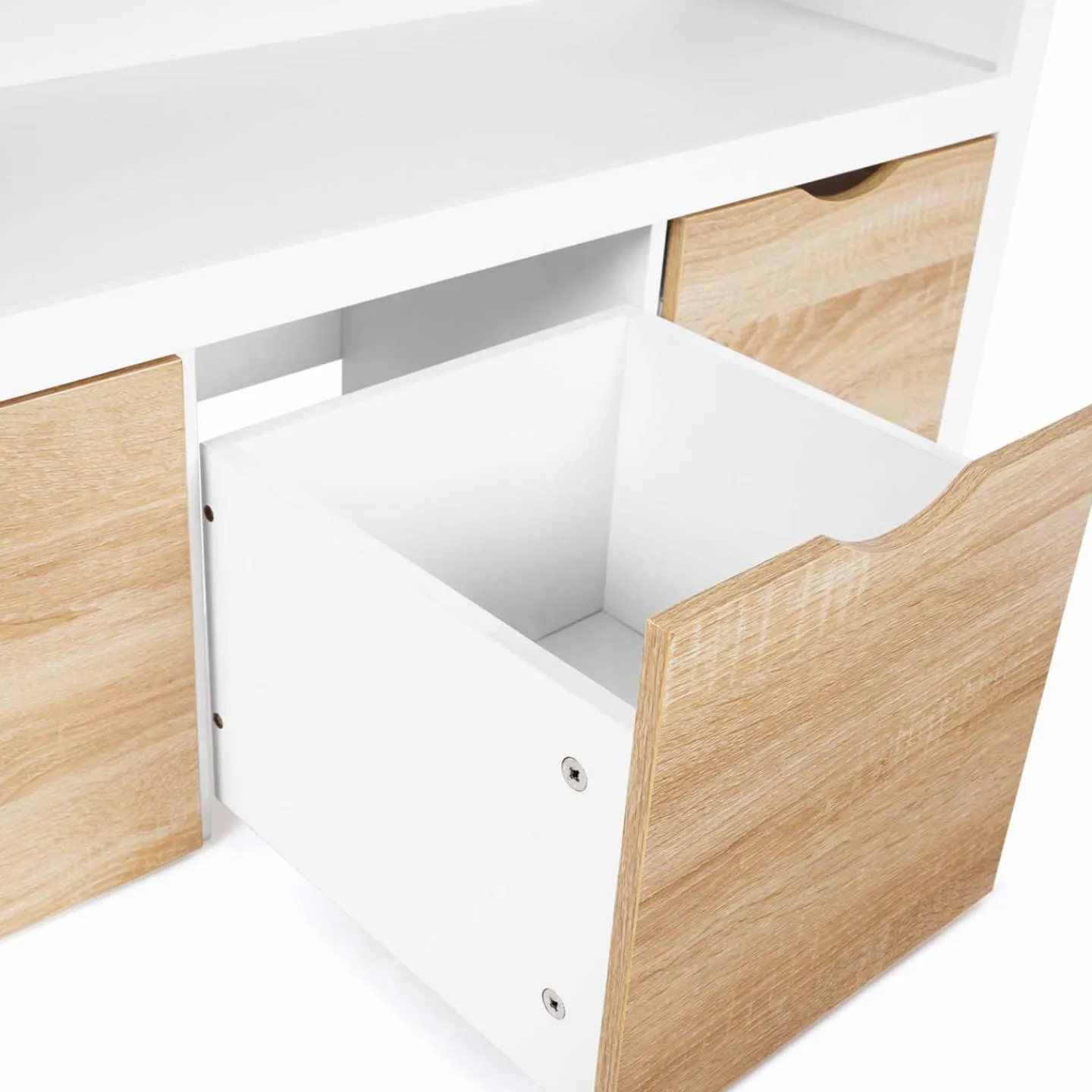 Meuble de rangement pour enfant 3 tiroirs blanc et hêtre*IDMarket Outlet