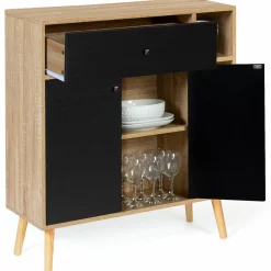 Meuble de rangement scandinave noir et bois*IDMarket Clearance
