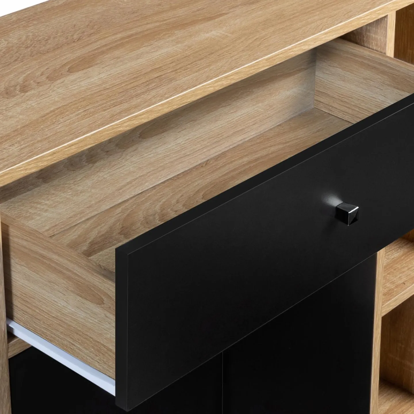 Meuble de rangement scandinave noir et bois*IDMarket Clearance