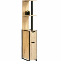Meuble de toilette industriel bois et métal noir*IDMarket Hot