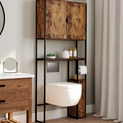 Meuble dessus WC industriel avec rangements*IDMarket Clearance