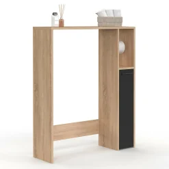 Meuble dessus wc placard hêtre noir*IDMarket New