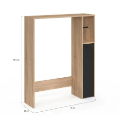 Meuble dessus wc placard hêtre noir*IDMarket New