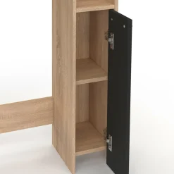 Meuble dessus wc placard hêtre noir*IDMarket New