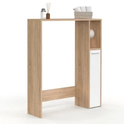 Meuble dessus wc placard hêtre blanc*IDMarket New