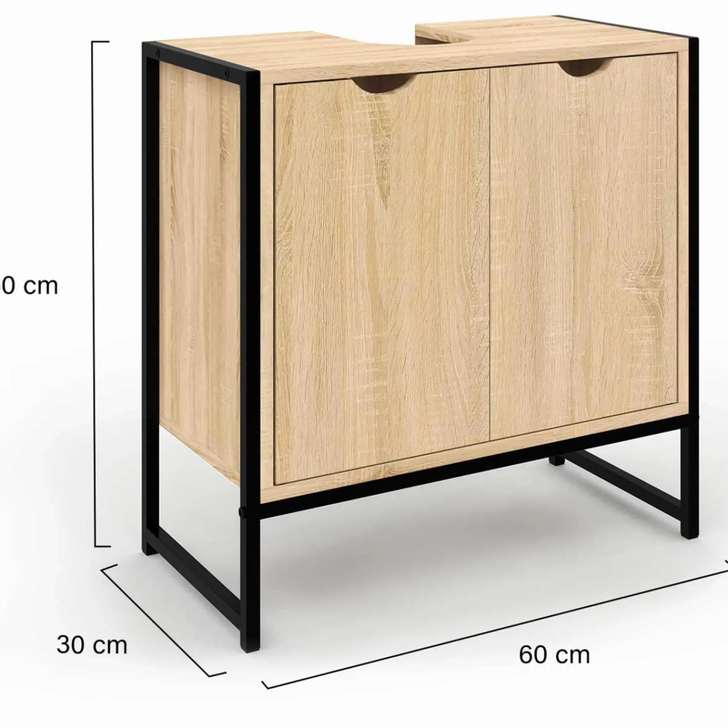 Meuble sous lavabo salle de bain métal et bois*IDMarket