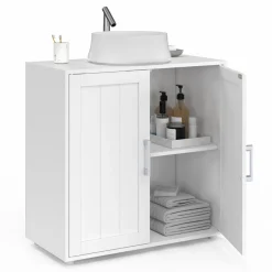 Meuble sous-lavabo en bois blanc*IDMarket Clearance
