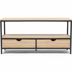 Meuble télé bois métal avec tiroirs*IDMarket Discount