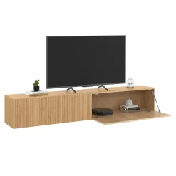 Meuble Télé suspendu 180 cm bois coloris chêne*IDMarket Online