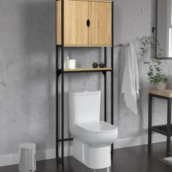 Meuble toilette industriel bois et métal*IDMarket Outlet