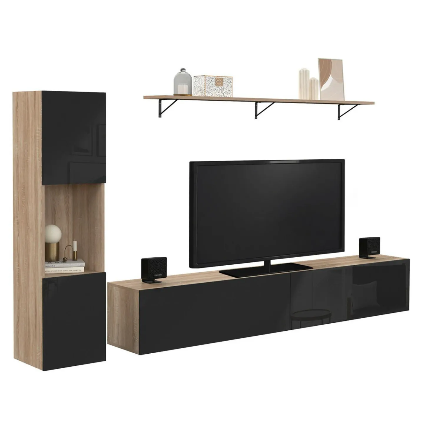 Meuble TV 180 cm avec colonne et étagère*IDMarket Hot