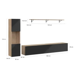 Meuble TV 180 cm avec colonne et étagère*IDMarket Hot