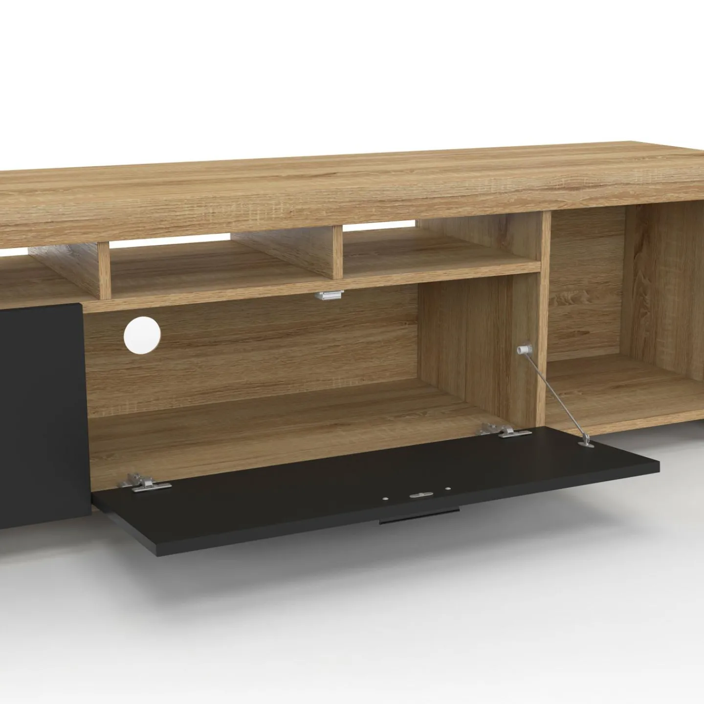 Meuble tv 180 cm bois placards noirs*IDMarket Outlet