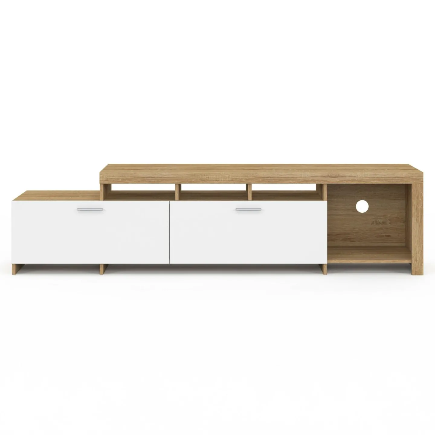 Meuble tv 180 cm bois placards blancs*IDMarket Sale