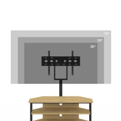 Meuble TV 100 cm d'angle design industriel avec étagères et support TV réglable de 32 à 70 pouces*IDMarket