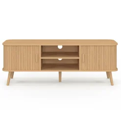 Meuble TV avec portes coulissantes lattes*IDMarket Sale